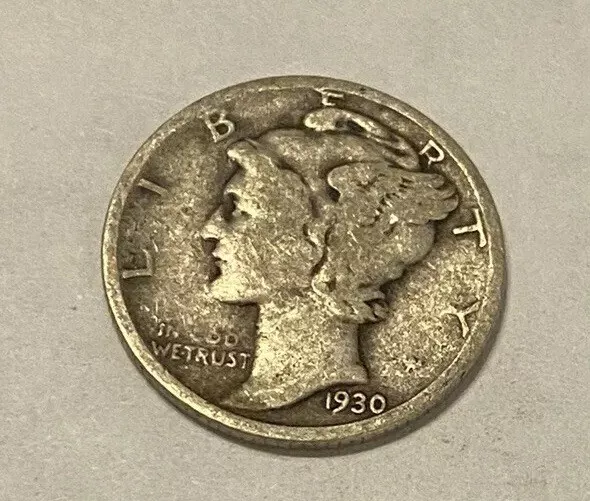 1930 Mercury Dime 90% Silver 10 Cent Coin