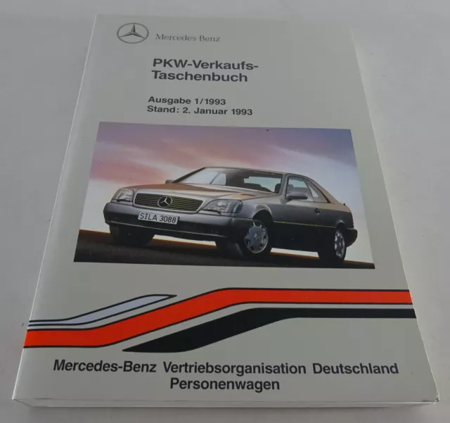 Sales bagbook Mercedes car W201 / W 124 / W 140 / SL R129 edition 01/1993