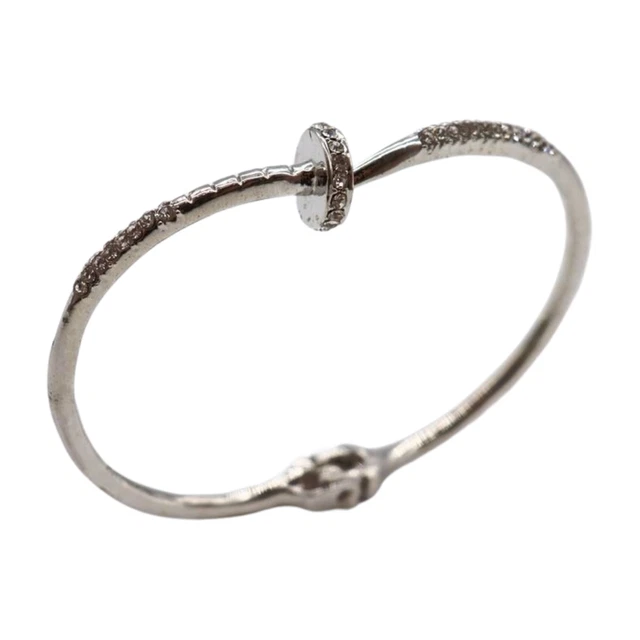 Bracelet Manchette (esclave) En Métal Argenté Par Le Créateur PRAT DE SEABRA - Bijou Vintage