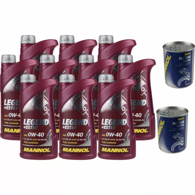 10L Olio Motore mannol Legend + + Ester 0W-40 2x mannol Motore Doctor