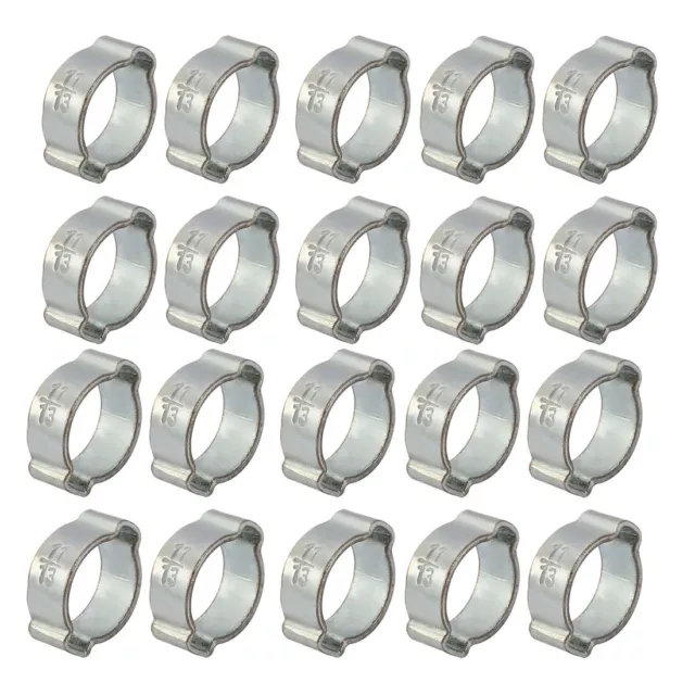 20pzs De Hierro Galvanizado 11mm-13mm Abrazadera De Manguera De 2 Orejas