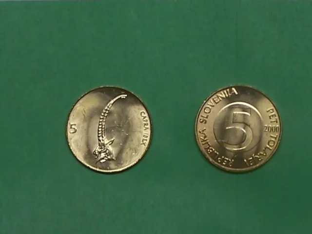 Slovenia   1999  5 Tolarjev "Ibex"  Km6 Uncirculated Coin