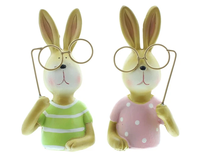 Salvare Set 2x Lepre " Goldbrille ",2er Decorazione Pasquale,Pasquale 2