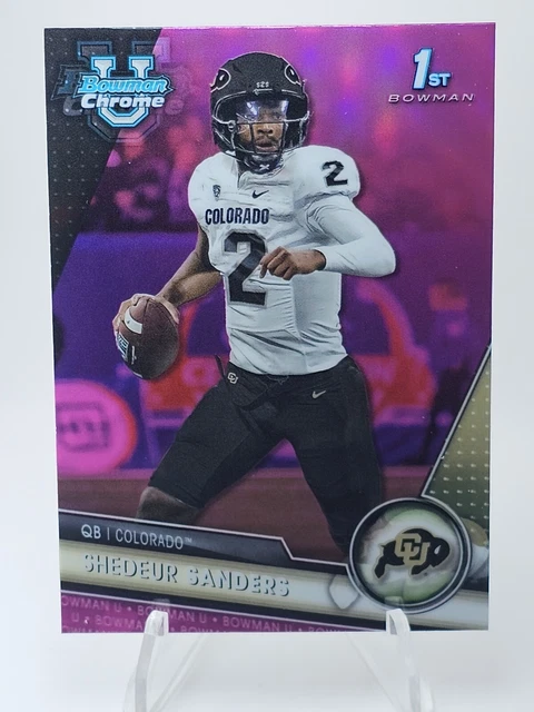 2023 Bowman U chrome Shedeur Sanders Colorado Buffalo CU Pink Prizm Refractor 1