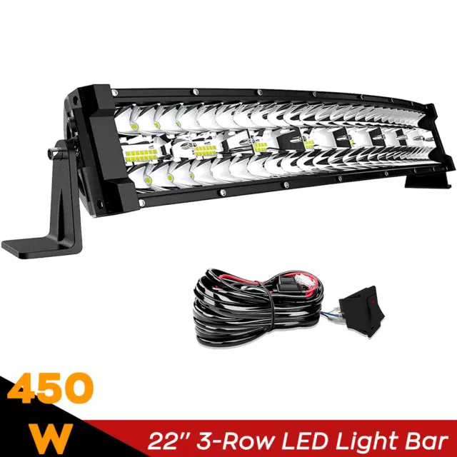 for Honda Civic Accord CRV 22 IN LED Light Bar Tri-Row Driving Lights+Wire 20''