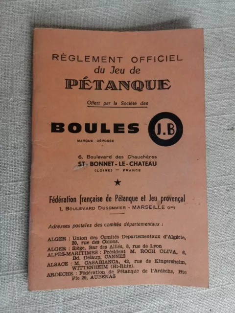 Règlement Officiel Du Jeu De Pétanque - Boules JB