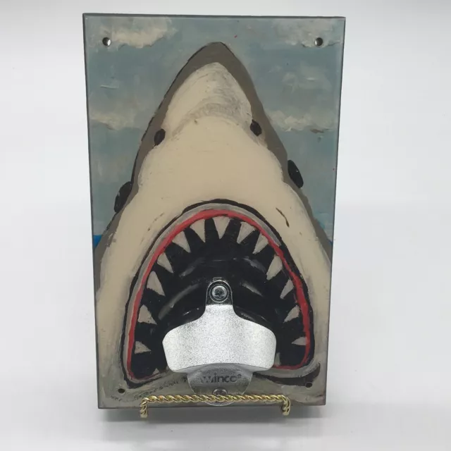 "JAWS" Sweet Art Attack Mountable Bottle Opener. Hand Made Husband & Wife Team
