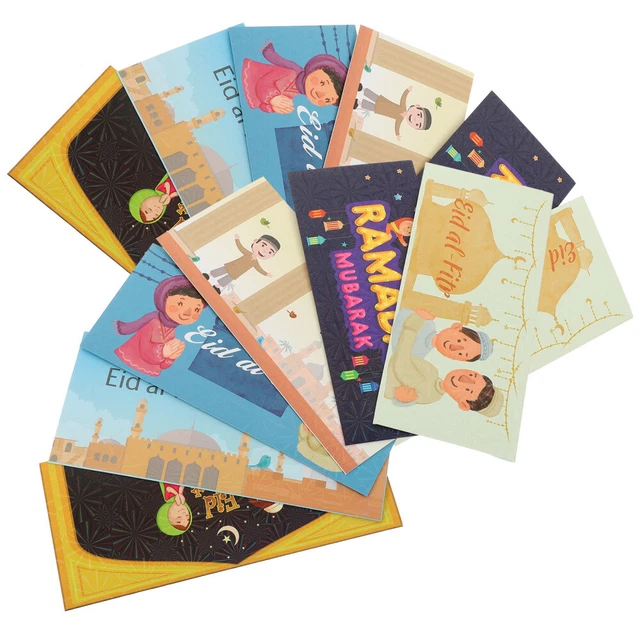 12 sobres de papel de Ramadán sobres de dinero Eid sobres de tarjetas de regalo Eid mixtos