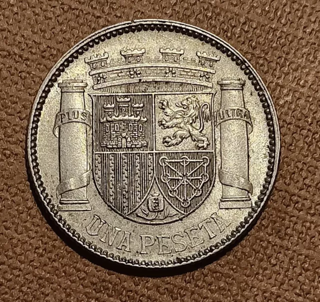 Moneda De 1 Peseta Año 1933  *34 Plata Republica Española