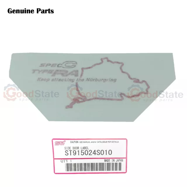 GENUINE Subaru Impreza WRX STi GD GG 2000-2007 Front Door Decal Spec C Type RA