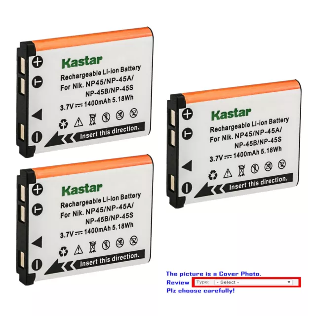 Kastar Replacement Battery for Fuji NP-45 NP-45S BC-45B Fujifilm FinePix Z20fd