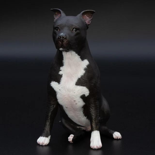 Staffordshire Bull Terrier Statue Sitting Urn/Figurine,