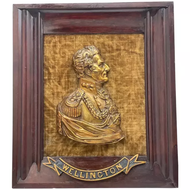 Decorativo Temprano Victoriano Dorado Ormolu Bronce Retrato Duque Botas Placa