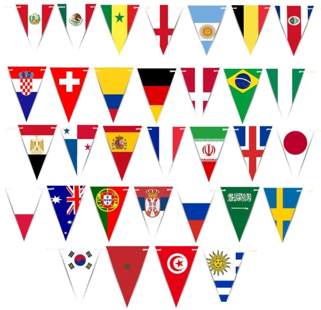 5 Packs World Flags Fabric Flag Bunting England Brazil Spain Switzerland  Italy