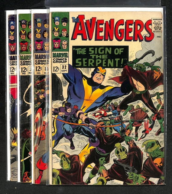 Avengers #32 thru 35 - Classic Marvel Silver Age - 1966 - Stan Lee (MG) 50