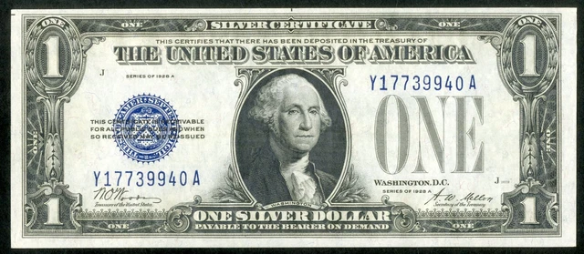 US Paper Money 1928 A $1 Funny Back Silver Certificate Gem CU NO RESERVE!