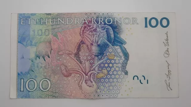 2003 - SCHWEDEN, Sveriges Riksbank - 100 Kronen/Banknote, Seriennummer 3300228677 2