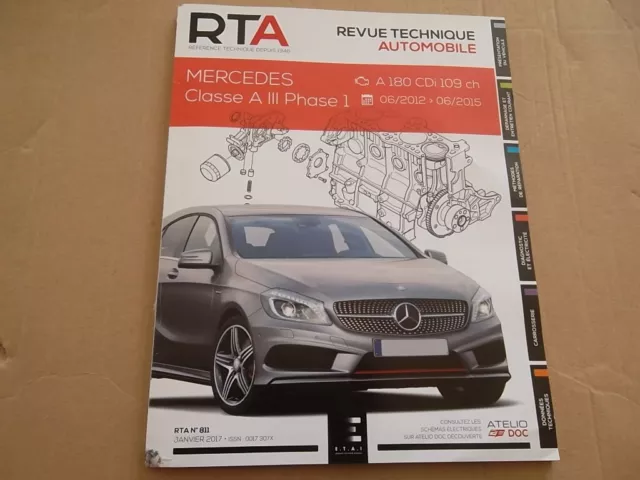 REVUE TECHNIQUE MERCEDES CLASSE A III PHASE 1 DEPUIS 2012 à 2015