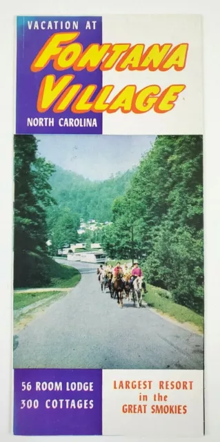 1960s Fontana Village Resort Dam NC Great Smokies Smoky Tourist Vintage Brochure