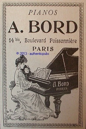 Poster Vintage Publicité Piano A. Bord - Format 40x60 Cm Haute Qualité - Neuf Sous Tube
