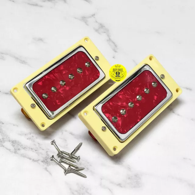 Les Paul P90 Electric Guitar Pickups Humbucker Magnet Ceramic Red Pearl Set of 2