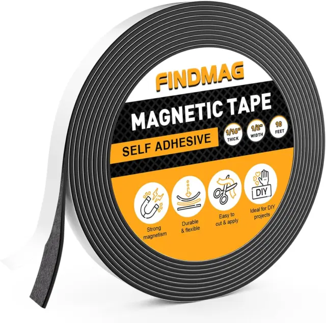 Magnetic Tape 10 Feet Flexible Magnetic Strip with Strong Self Adhesive Magnet T