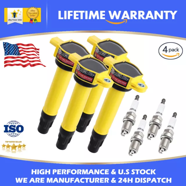 4P Ignition Coil & Spark Plug Kits For Jeep Chrysler Compass 200 Dodge UF557