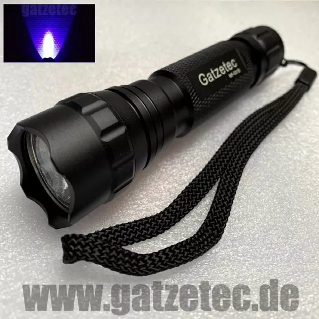 Gatzetec WF-501 B Hochleistungs UV LED Taschenlampe 365/395nm Schwarzlicht 2024