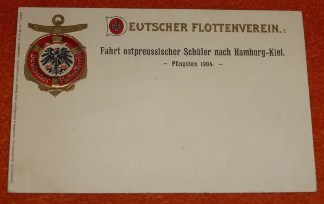 Deutscher Flottenverein Hamburg Kiel Ostpreußen Königsberg Preußen Prägedruck AK 3