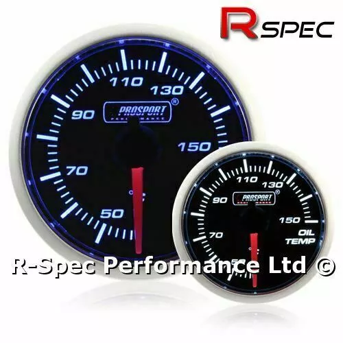 Prosport 52mm Super Blue / White Stepper Motor Oil Temp Temperature Gauge °C