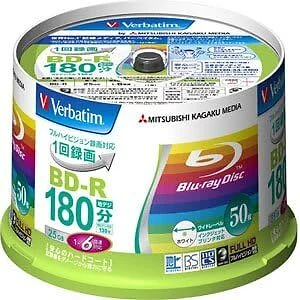 Barbey Tam 6x-speed BD-R 50 Pack 25GB White Progton Table Verbatim VBR130RP
