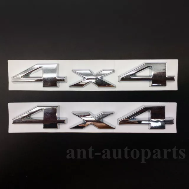 2pcs Metal Chrome Silver 4X4 Car Emblem Trunk Rear Tailgate Badge Decal Sticker