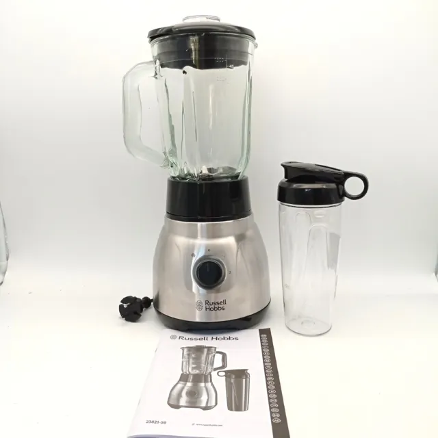 Russell Hobbs Standmixer 2-in-1, 1,5l Glasbehälter Mixer & 0,6l Mini Smoothie Ma
