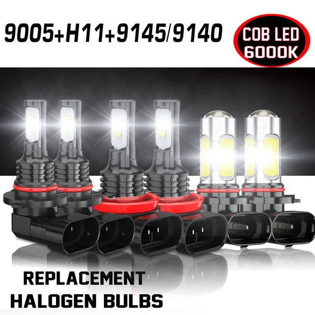 For Lincoln Navigator 2003 2004 2005 2006 6x 8000K LED Headlight Fog Light Bulbs