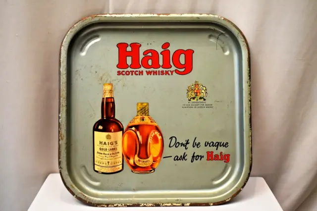 Vintage Haig Scotch Whisky Tin Tray Advertising Gold Label Dimple Markinch Scotl