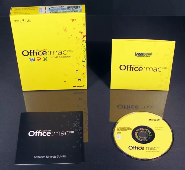 Microsoft Office Mac 2011 Famille et Étudiant 3 Mac Box + pack famille DVD + emballage d'origine 2