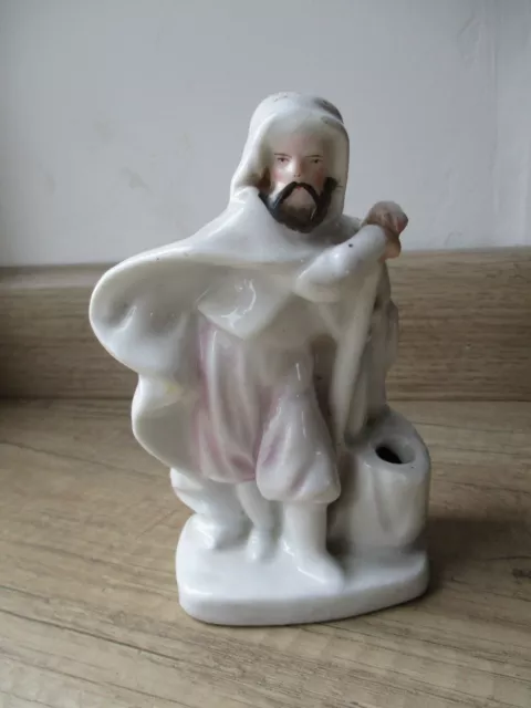 Encrier / Porte Plume Figurine Oriental En Porcelaine Blanche De Paris