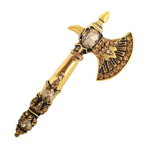 Fashion Jewelry for Women Rhinestone Crystal Brooch Pin Ax Sweater