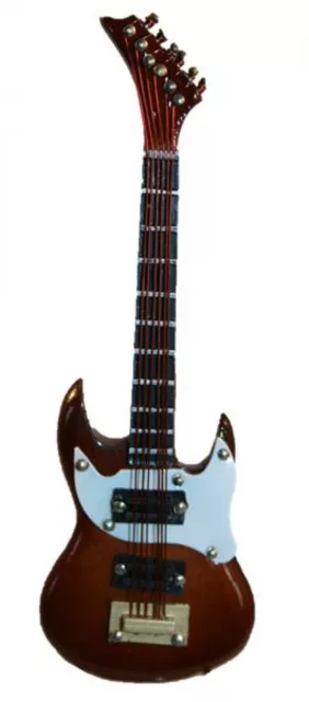 Puppenstube Miniatur - E-Gitarre 10cm braun