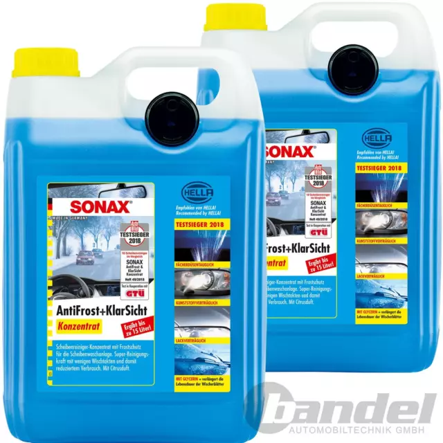 SONAX 3X 03325050 AntiFrost&KlarSicht Konzentrat Frostschutz Waschanlage 5L