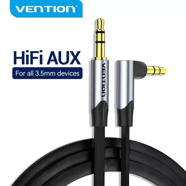 Headphone Aux Cable Audio Lead 3.5mm Jack to Jack Stereo Right Angle PC Car Male