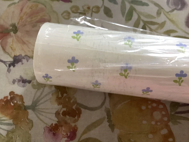 Laura Ashley Vintage Wallpaper 1 Roll White/Sapphire Ditsy  floral
