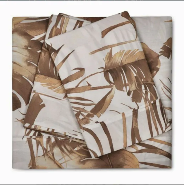 FEATHER TALES KING Bed Sheet Set ~Exotic Brown Design ~Brand New 100% ...