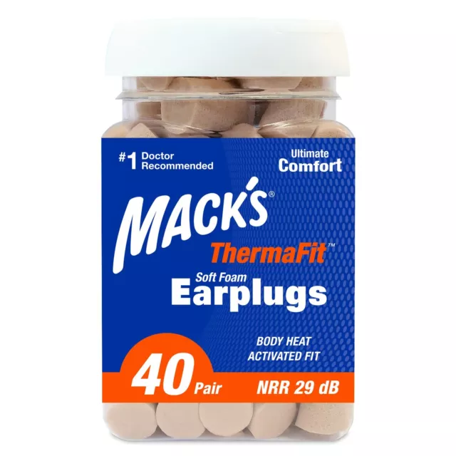 Mack's - ThermaFit Soft Foam Ear Plugs - 40 Pairs