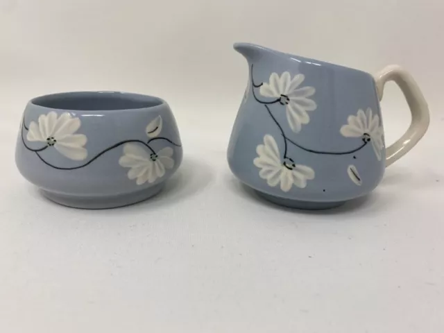 K.S.P. DAISYTIME  Cream & Sugar VINTAGE Handpainted Keele Street Pottery England