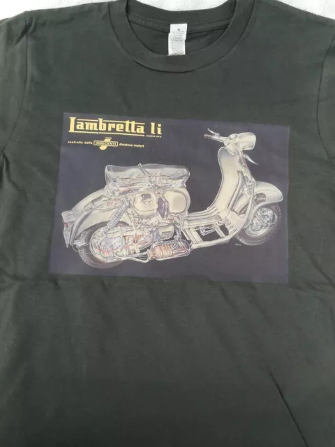 T-Shirt Lambretta Li Series 2 Mans 100 % Bio Lambretta Vespa Scooter Mod Retro