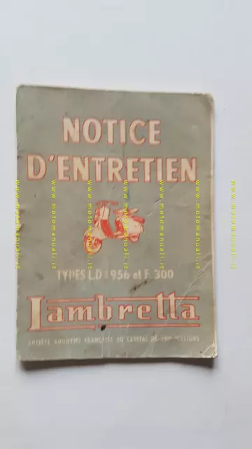 Lambretta France 125 LD - F. 300 1956 manuale uso manutenzione originale