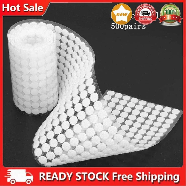 500 Pairs Double-sided Adhesive Waterproof Nylon Round for Classroom Office Home