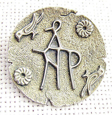 Scandinavian mythology gilt silver 835 art deco brooch /pendant, 16 gr.
