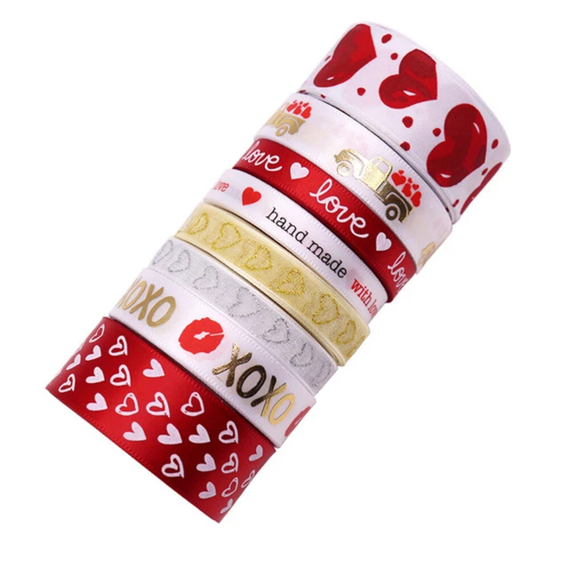 8Rolls Rubans Gâteau Bandes Saint Valentin Rubans à thème